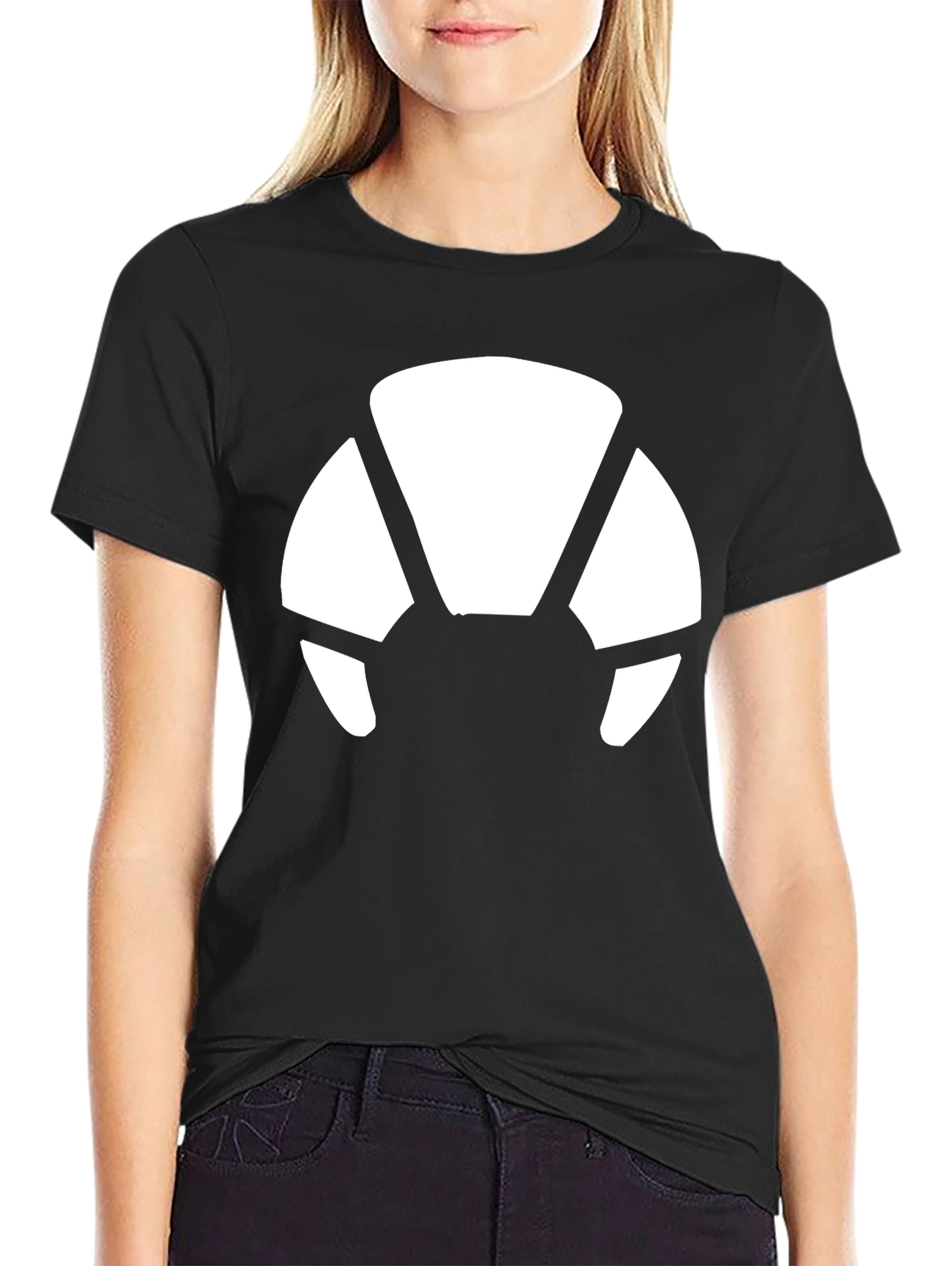 Modern Black Tee with Abstract White Graphic
