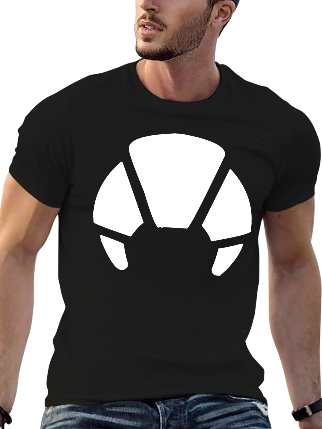 Modern Black Tee with Abstract White Graphic
