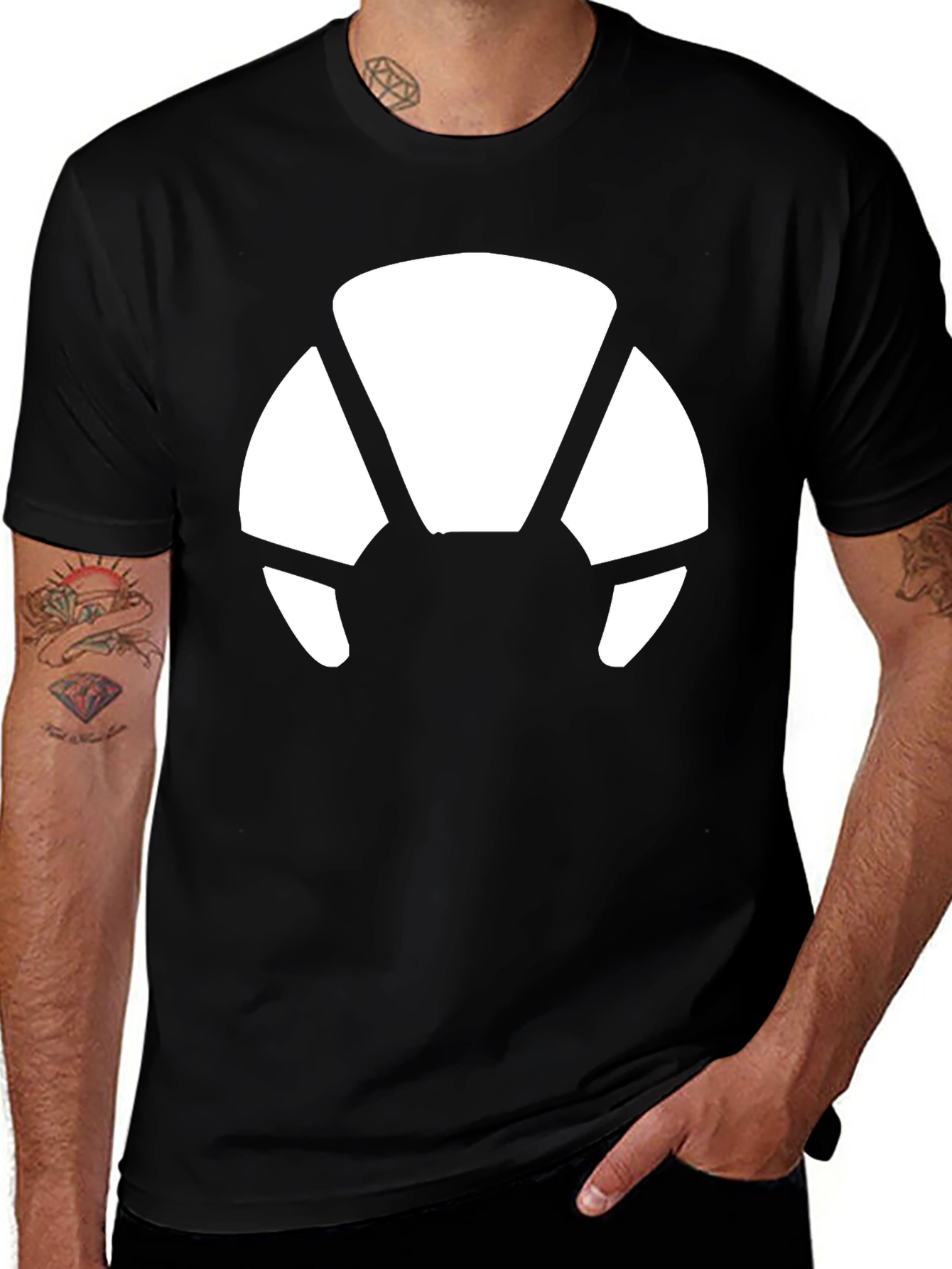 Modern Black Tee with Abstract White Graphic