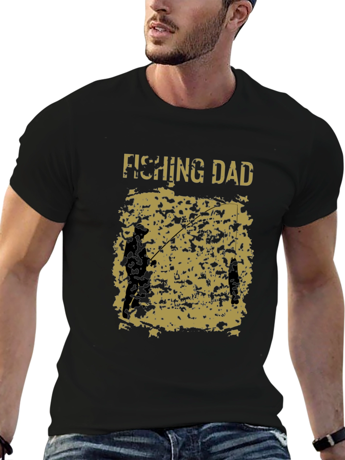 Fishing Dad Graphic Tee - Black