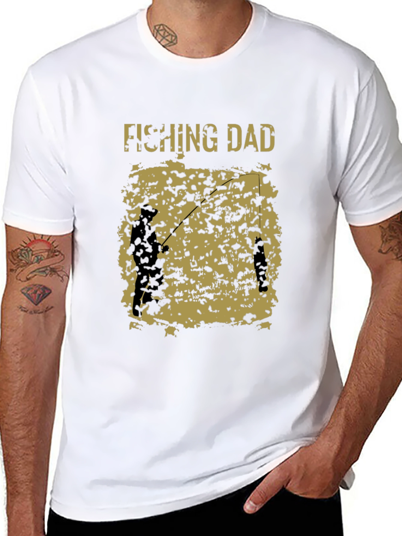 Fishing Dad Graphic Tee - Black