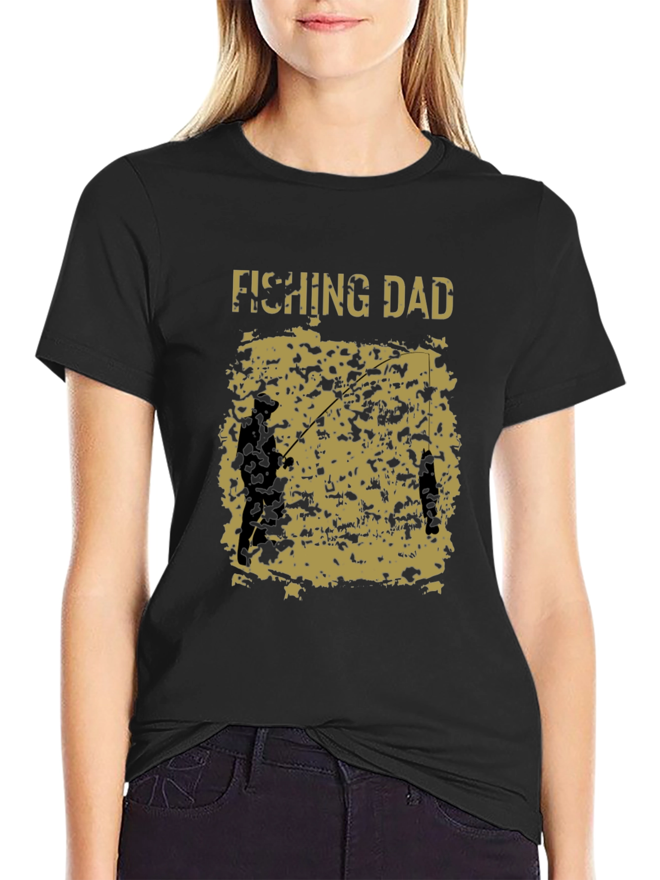 Fishing Dad Graphic Tee - Black