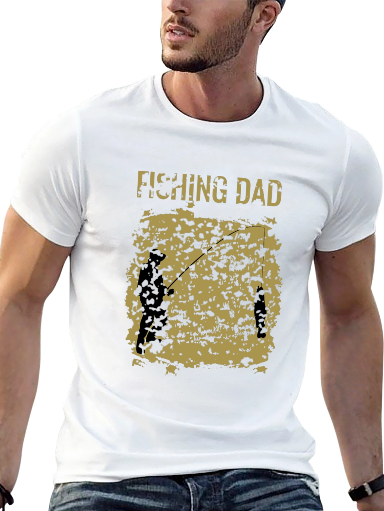 Fishing Dad Graphic Tee - Black