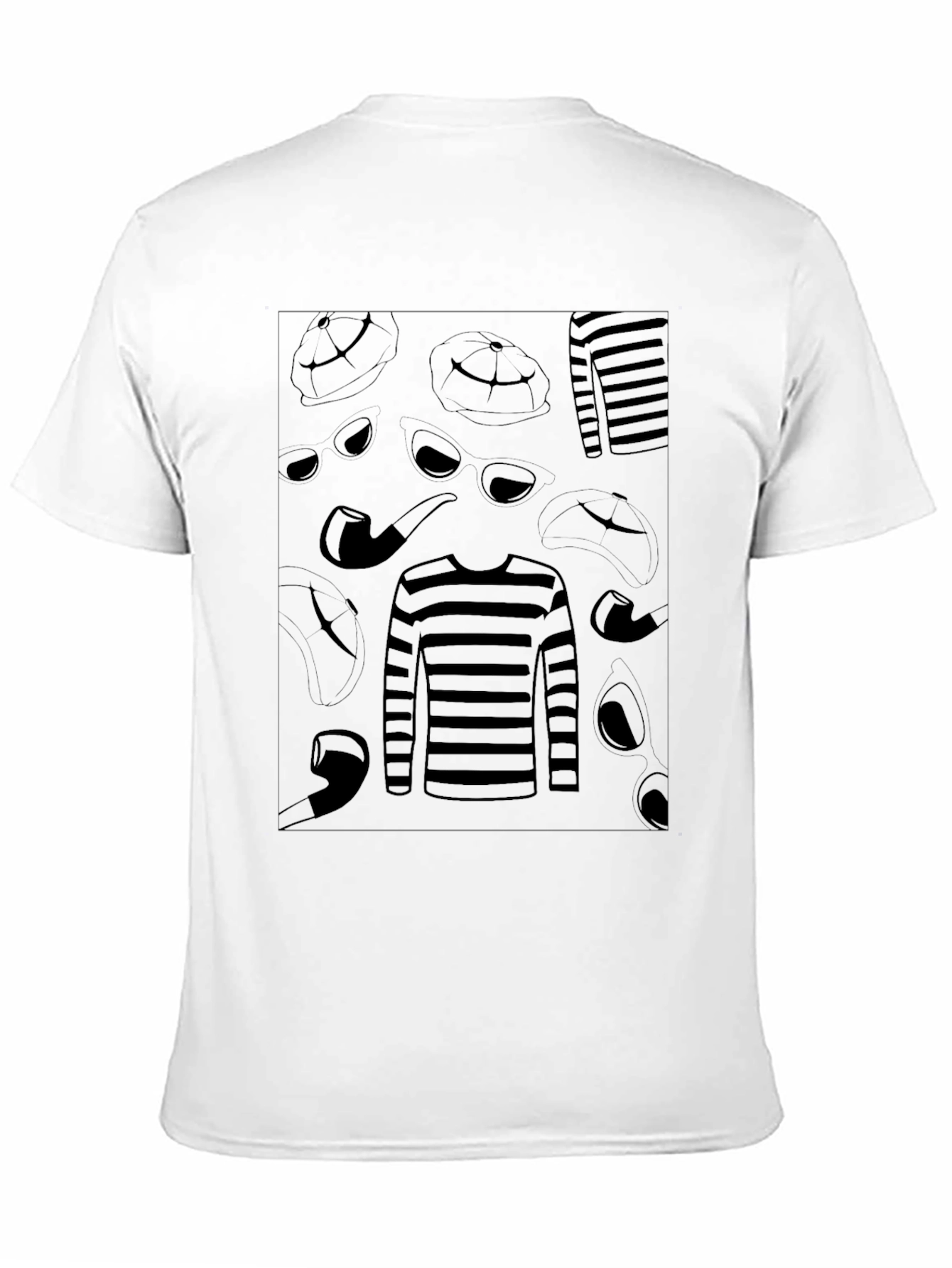 Detective Patterned Black T-Shirt