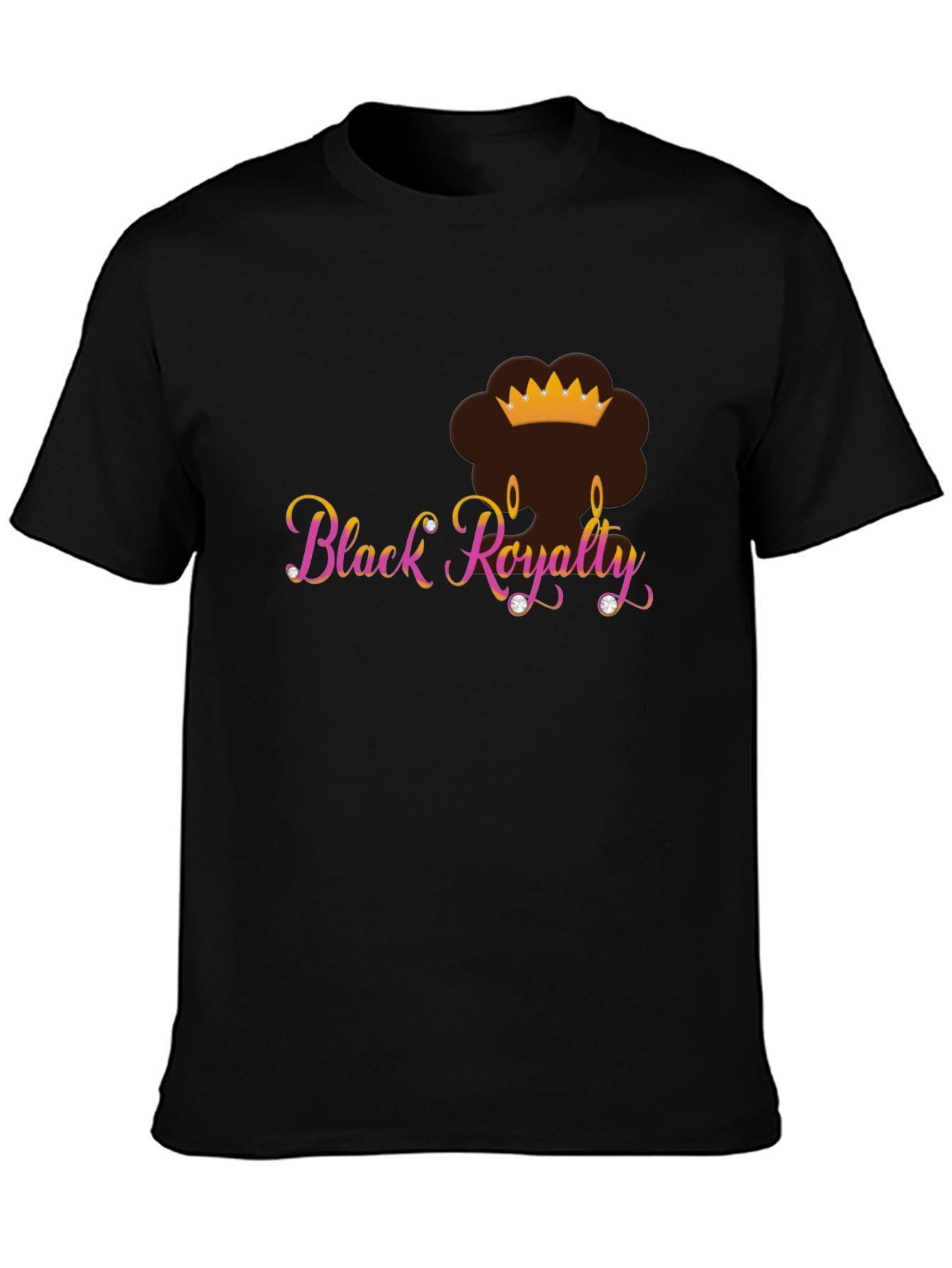 Black Royalty Tee - Crowned Queen