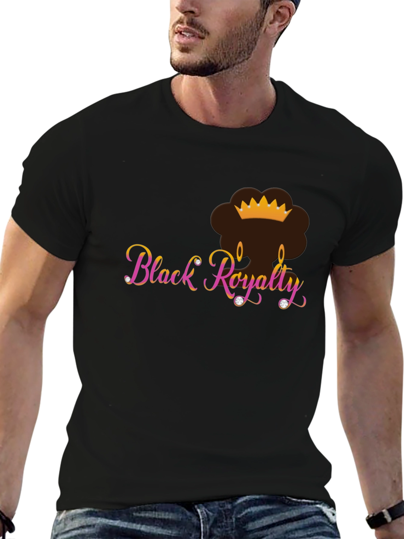 Black Royalty Tee - Crowned Queen