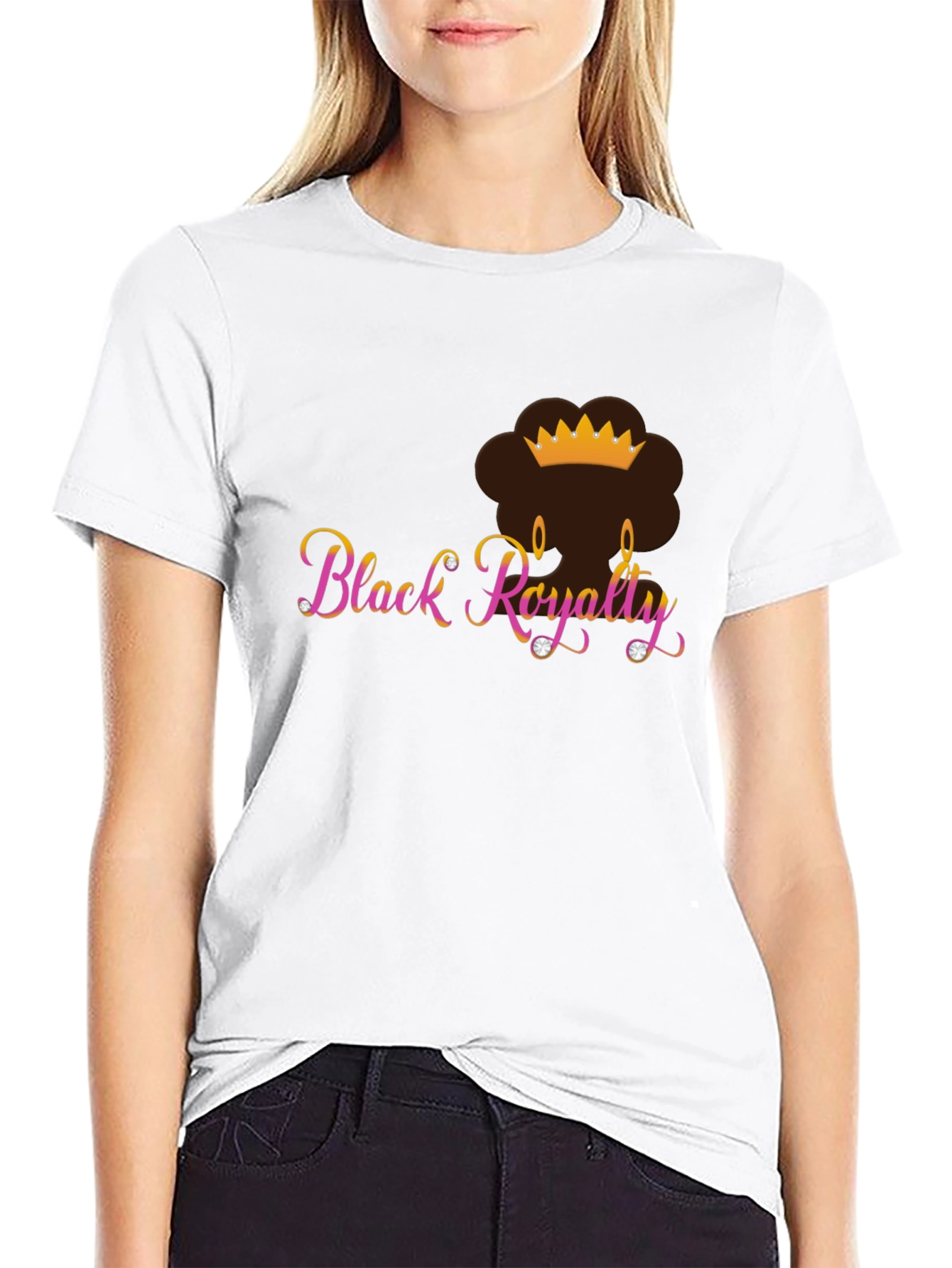 Black Royalty Tee - Crowned Queen