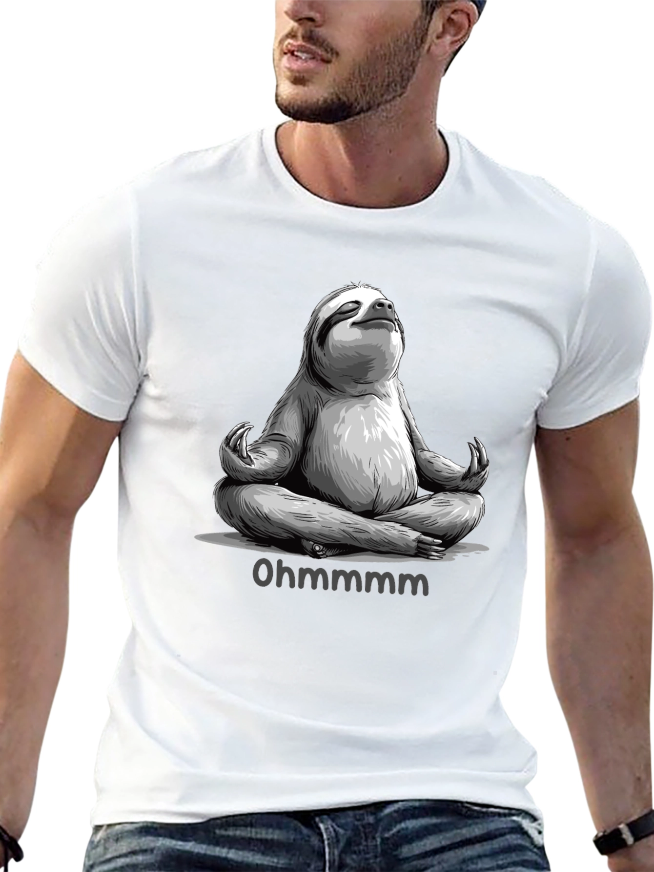 Meditating Sloth T-Shirt - Ohm Funny Yoga Tee