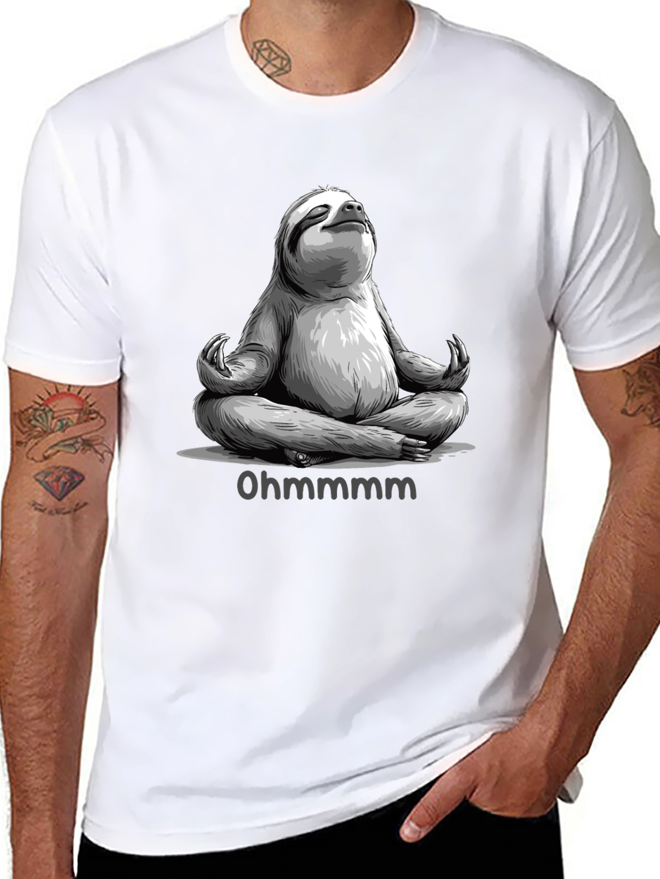 Meditating Sloth T-Shirt - Ohm Funny Yoga Tee