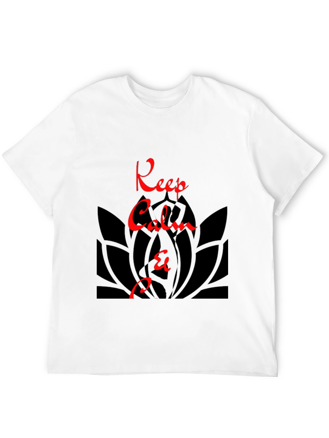 Keep Calm Graphic Tee - Zen Lotus Black T-Shirt