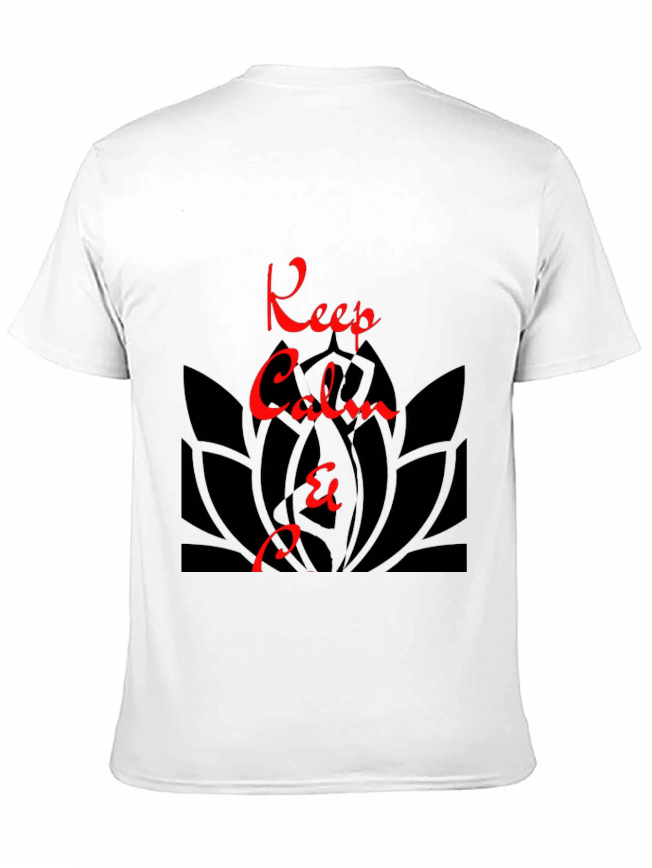 Keep Calm Graphic Tee - Zen Lotus Black T-Shirt