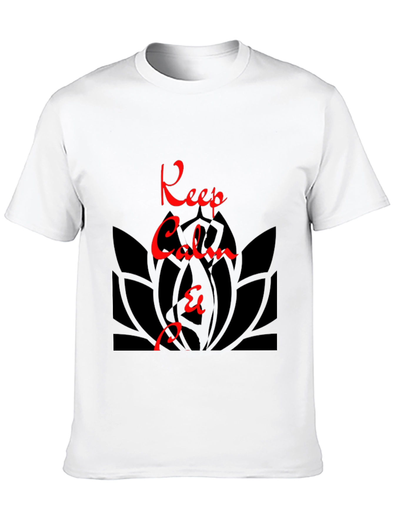 Keep Calm Graphic Tee - Zen Lotus Black T-Shirt