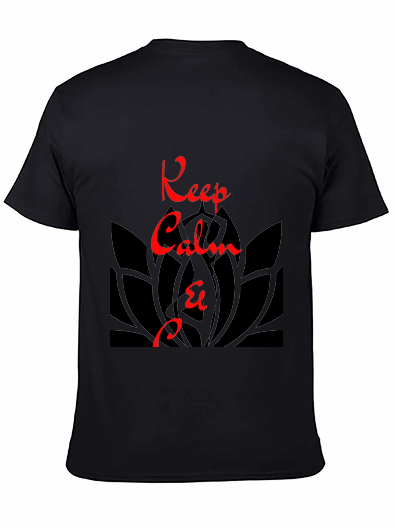 Keep Calm Graphic Tee - Zen Lotus Black T-Shirt