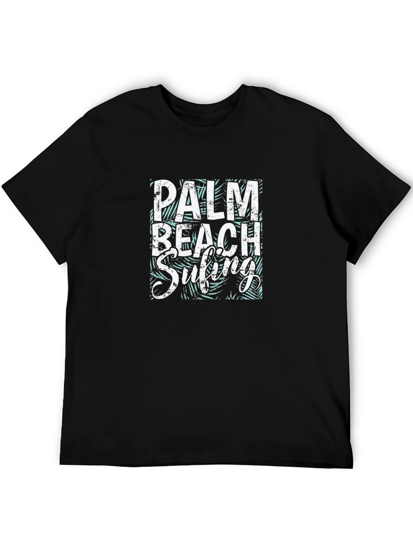 Palm Beach Surfing T-Shirt - Black Graphic Tee