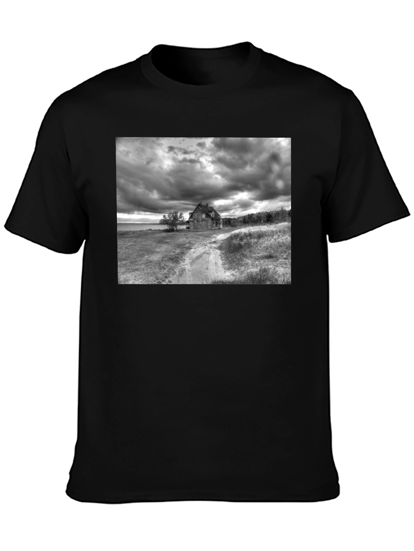 Distressed Farmhouse Black T-Shirt