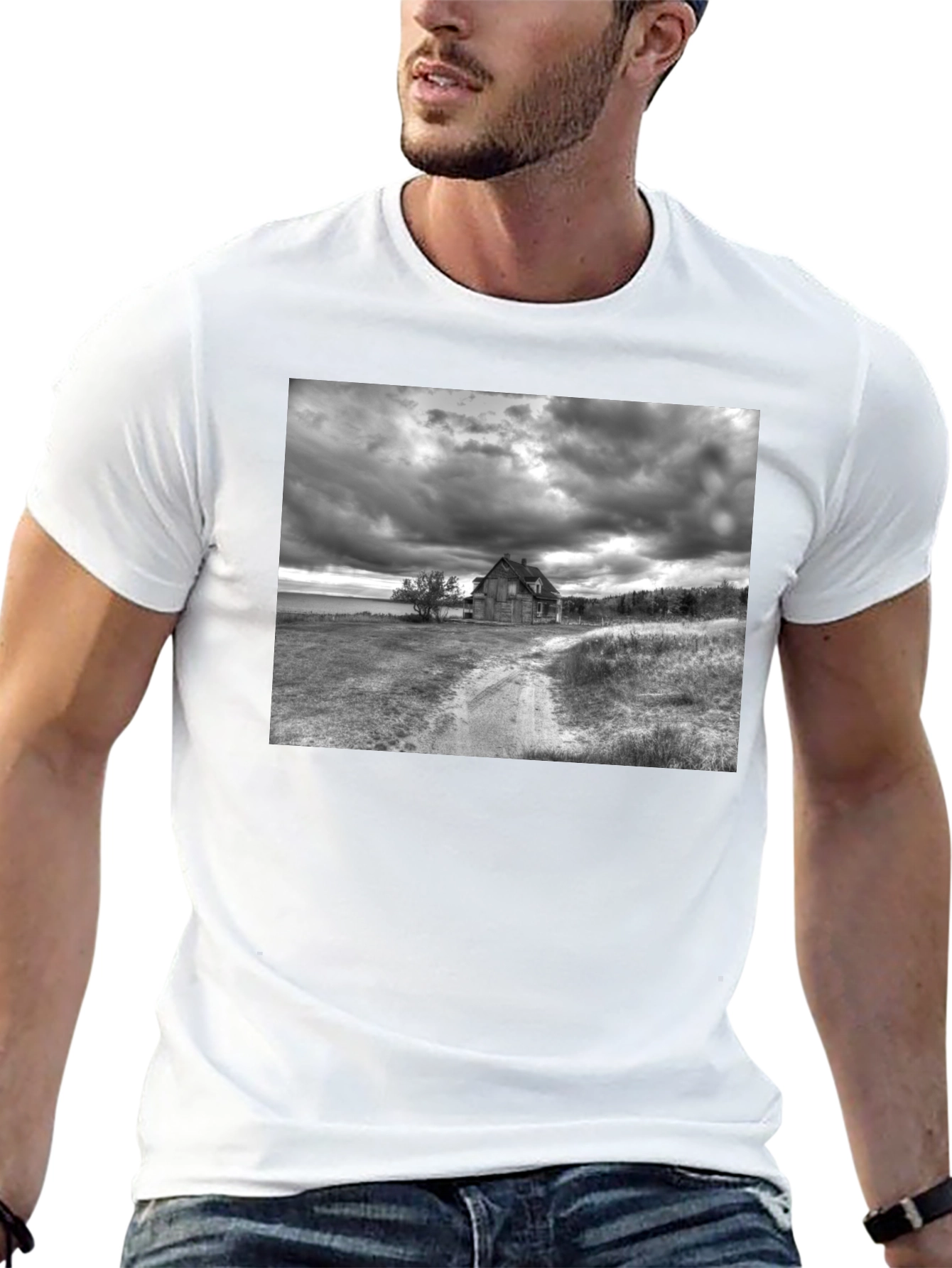 Distressed Farmhouse Black T-Shirt