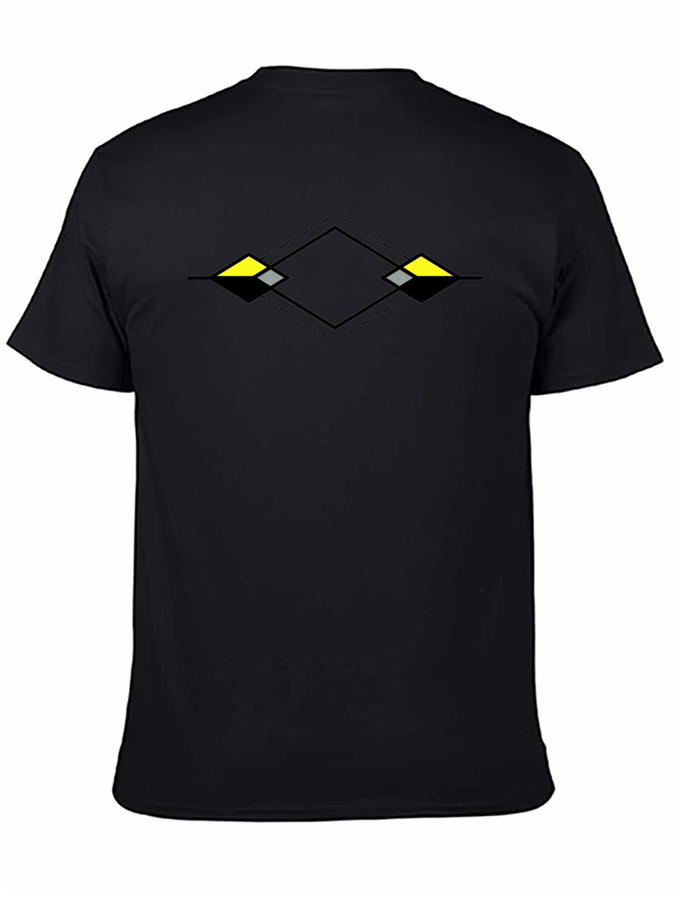 Modern Geometric Diamond Black T-Shirt