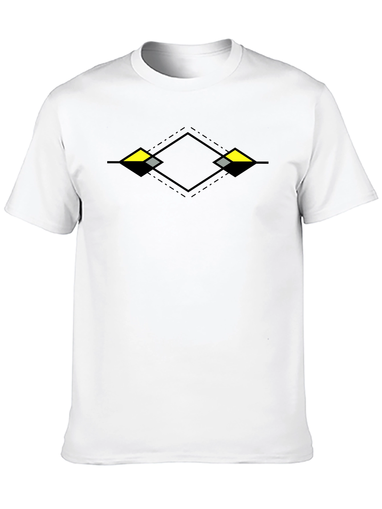 Modern Geometric Diamond Black T-Shirt