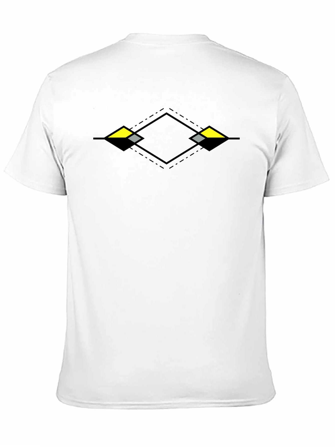 Modern Geometric Diamond Black T-Shirt