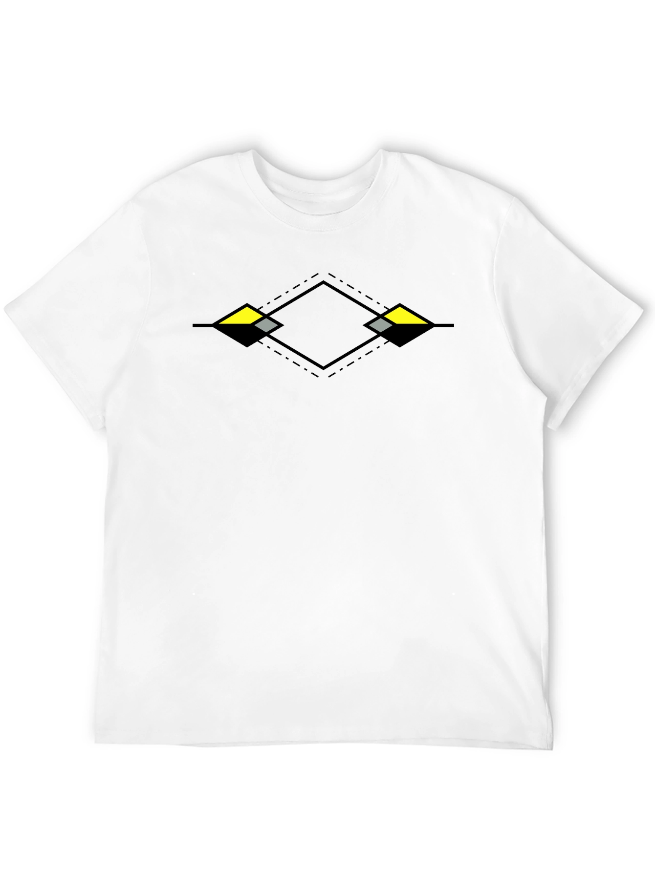 Modern Geometric Diamond Black T-Shirt