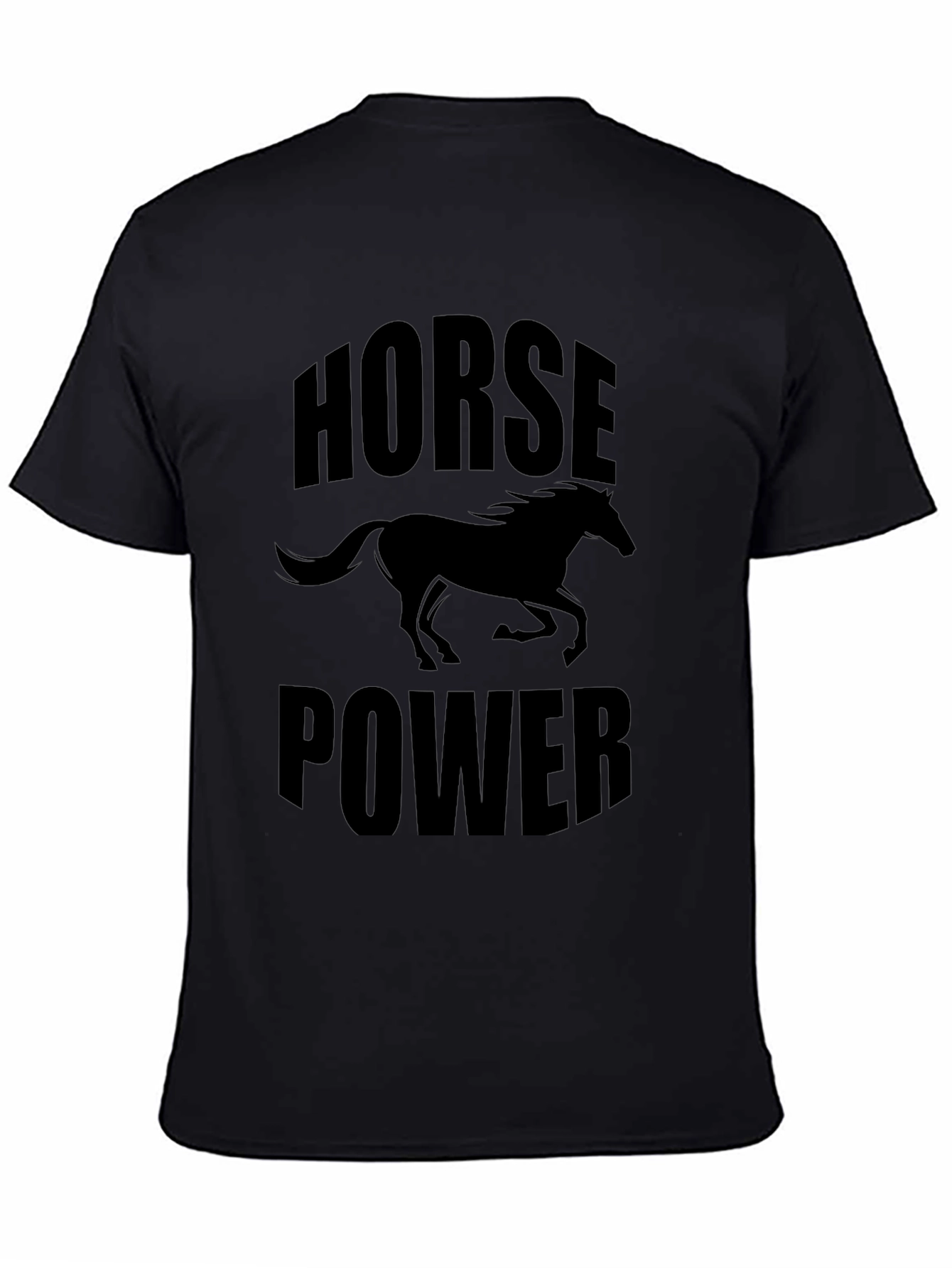 Horsepower Black T-Shirt: Bold Graphic Tee