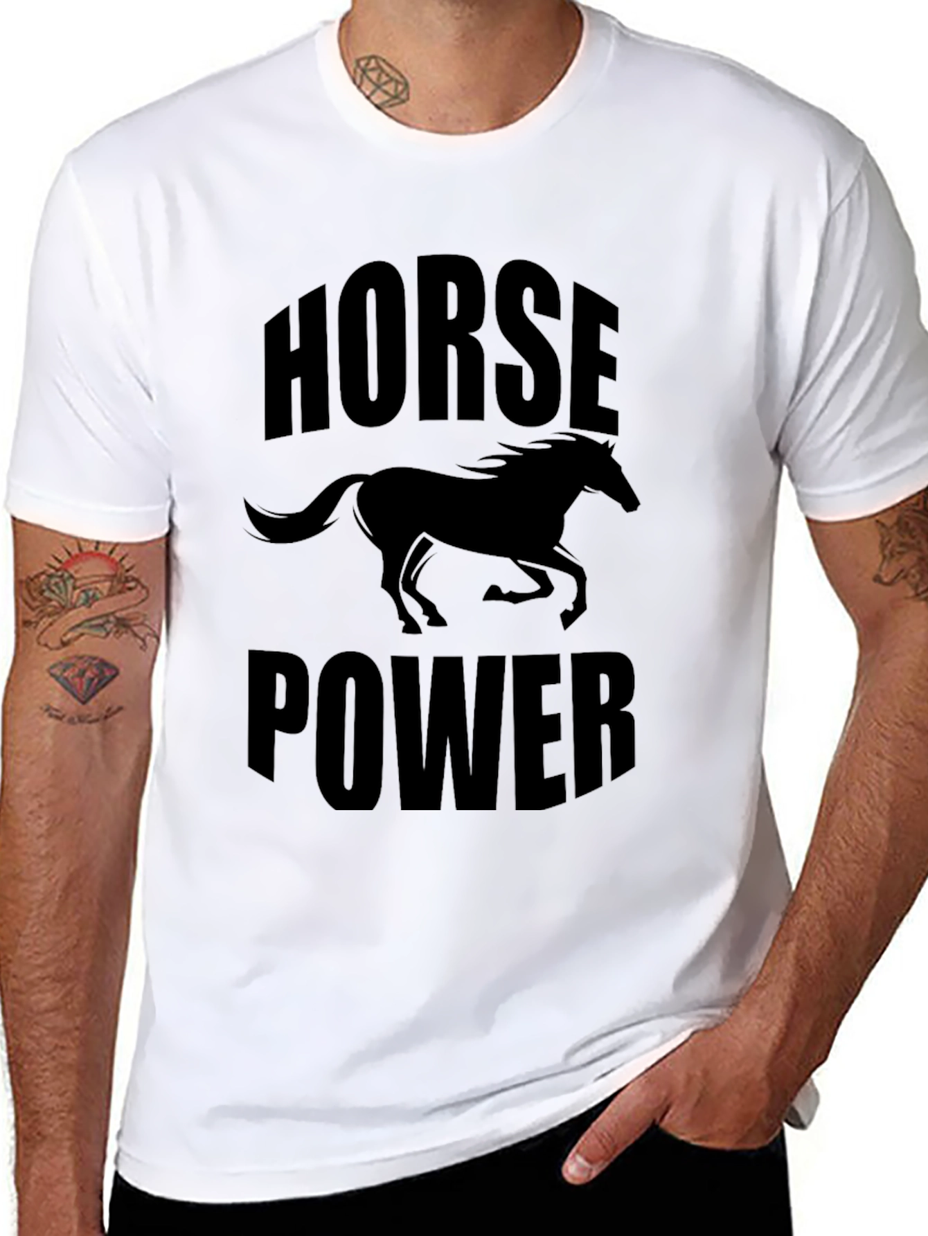 Horsepower Black T-Shirt: Bold Graphic Tee