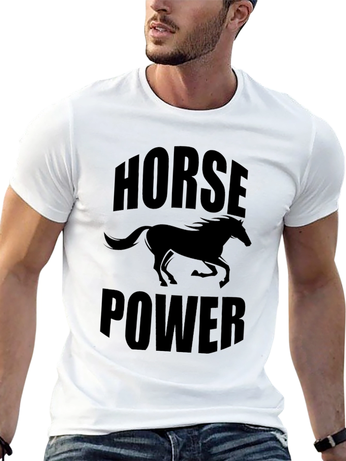Horsepower Black T-Shirt: Bold Graphic Tee
