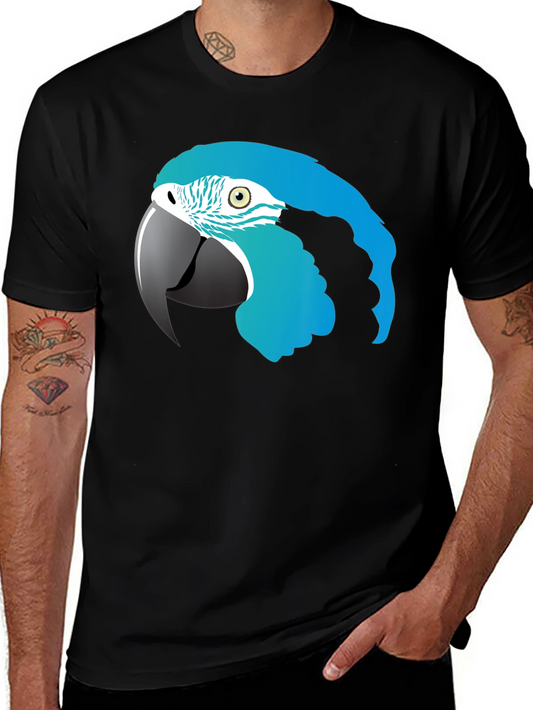 Blue Macaw Parrot Graphic T-Shirt