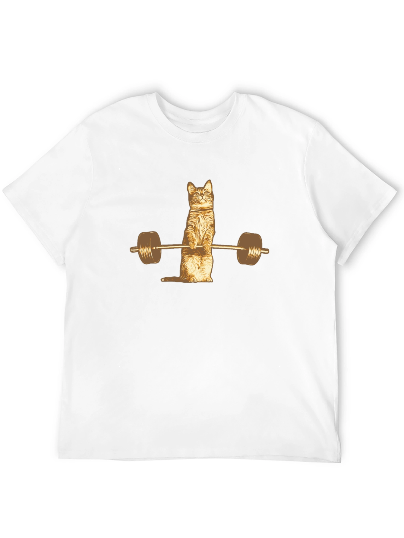 Cat Lifting Weights Funny Gym T-Shirt