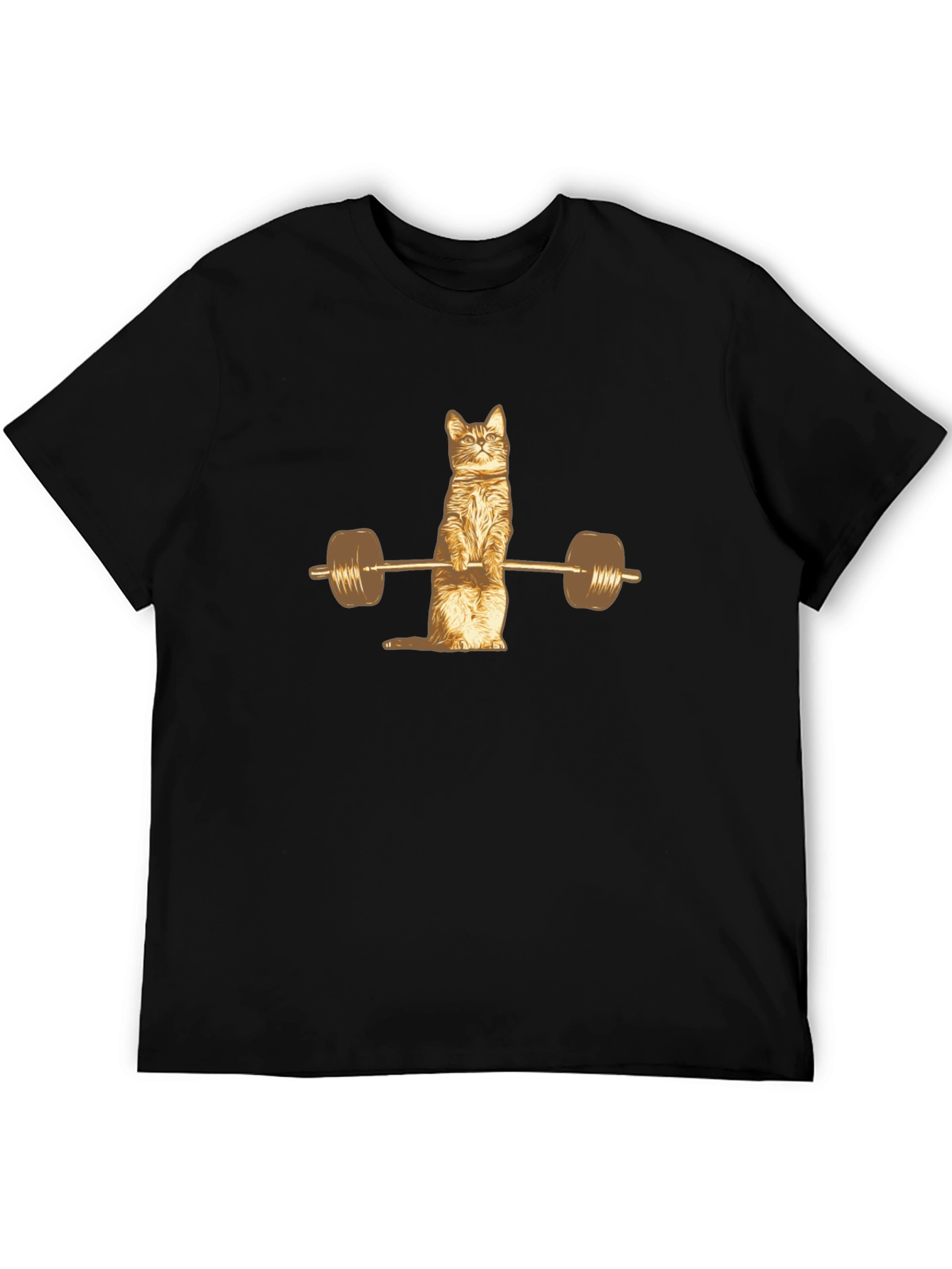 Cat Lifting Weights Funny Gym T-Shirt