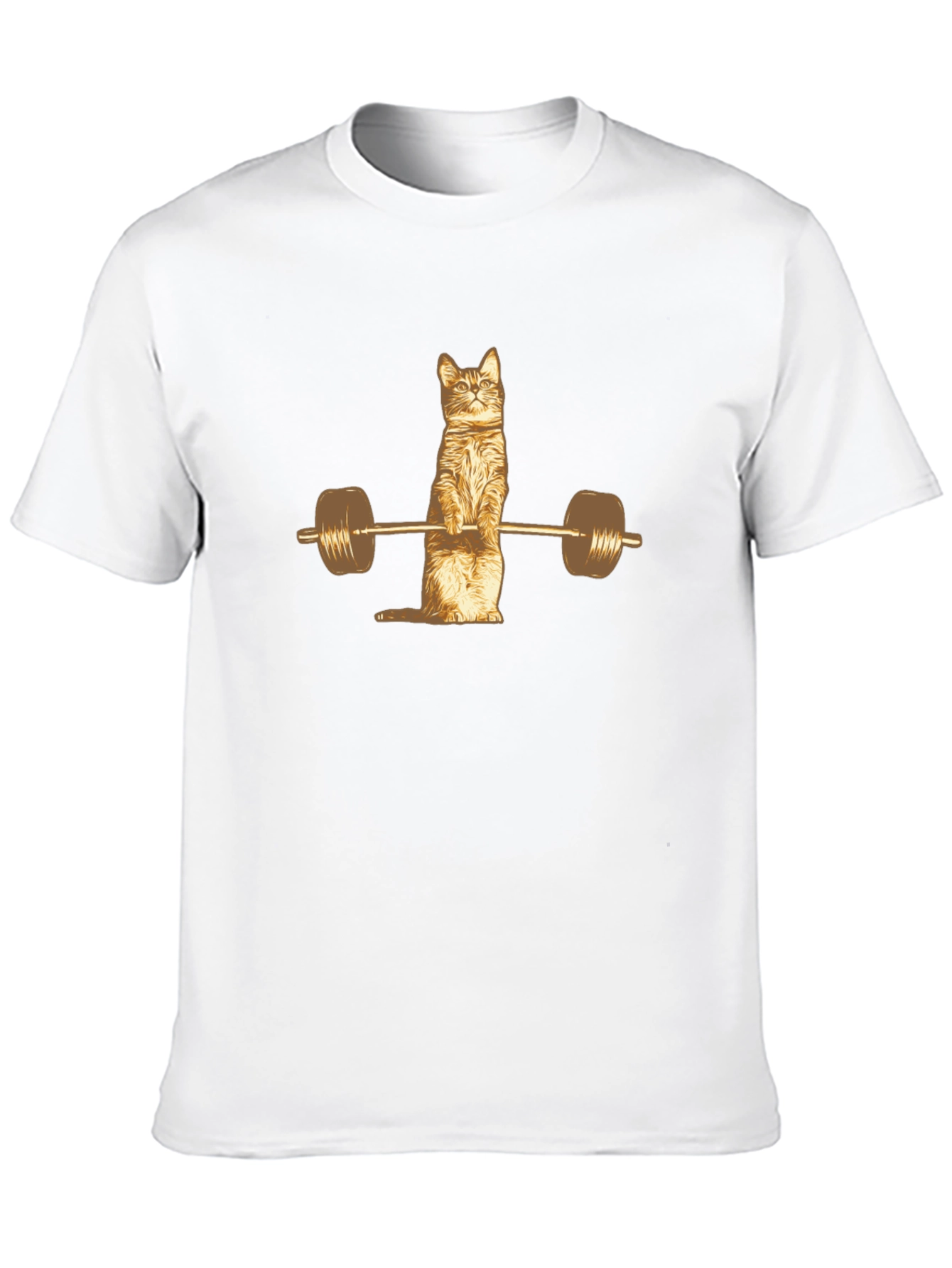 Cat Lifting Weights Funny Gym T-Shirt