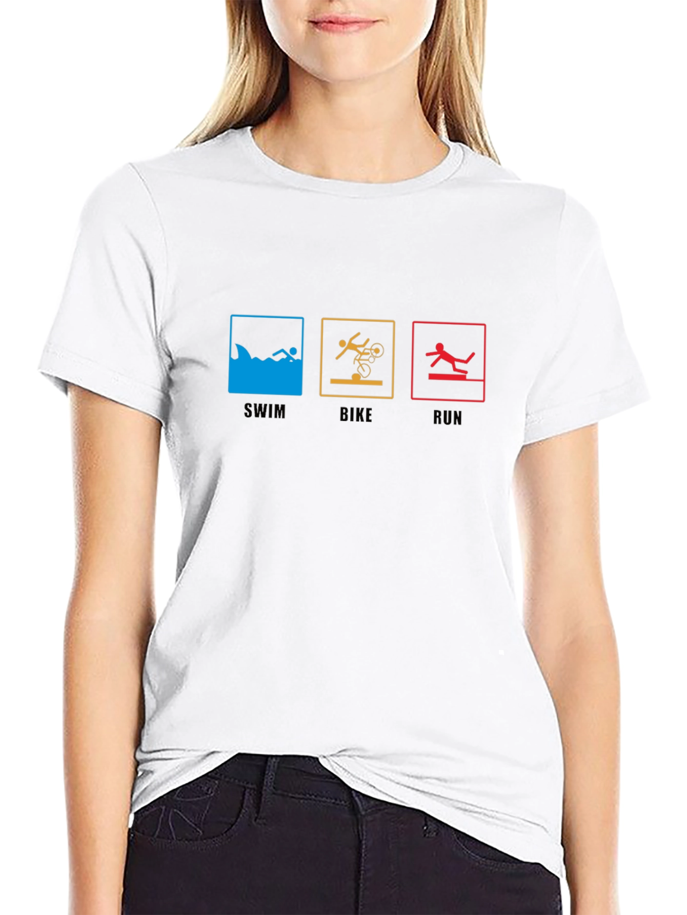 Triathlon T-Shirt: Swim Bike Run - Sporty Tee