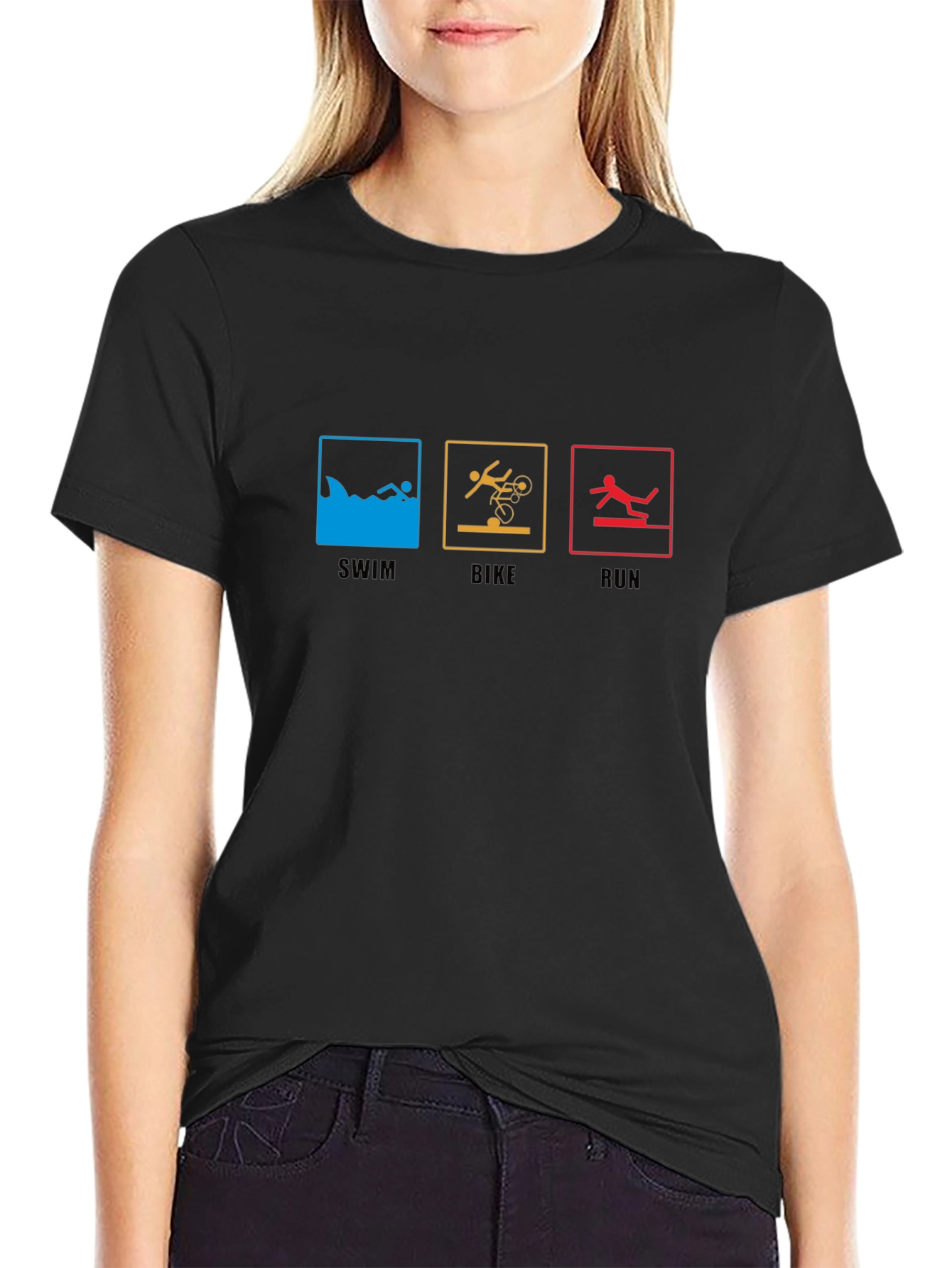 Triathlon T-Shirt: Swim Bike Run - Sporty Tee