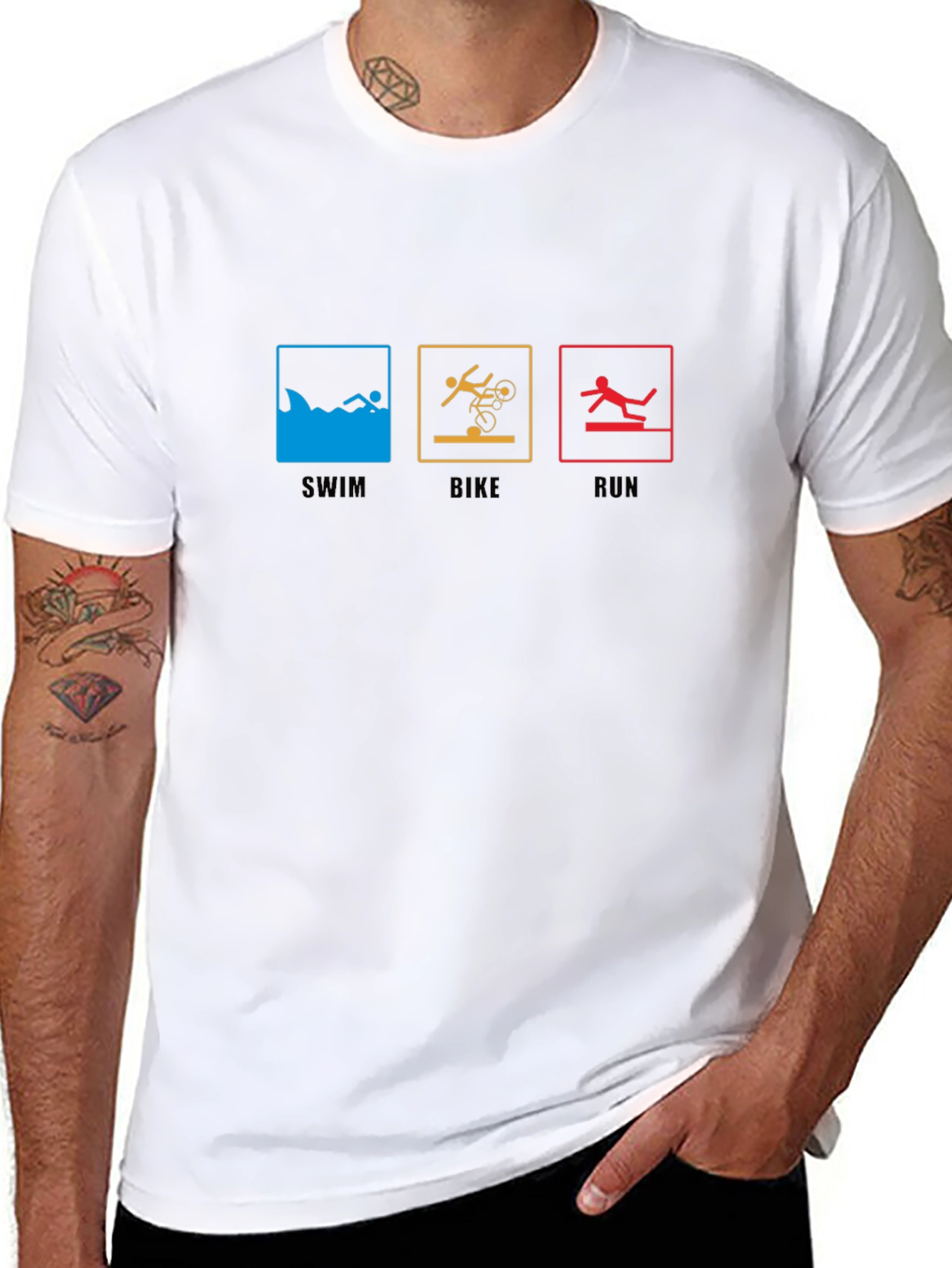 Triathlon T-Shirt: Swim Bike Run - Sporty Tee