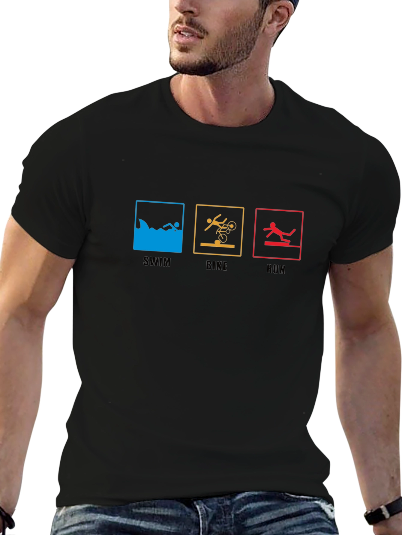 Triathlon T-Shirt: Swim Bike Run - Sporty Tee