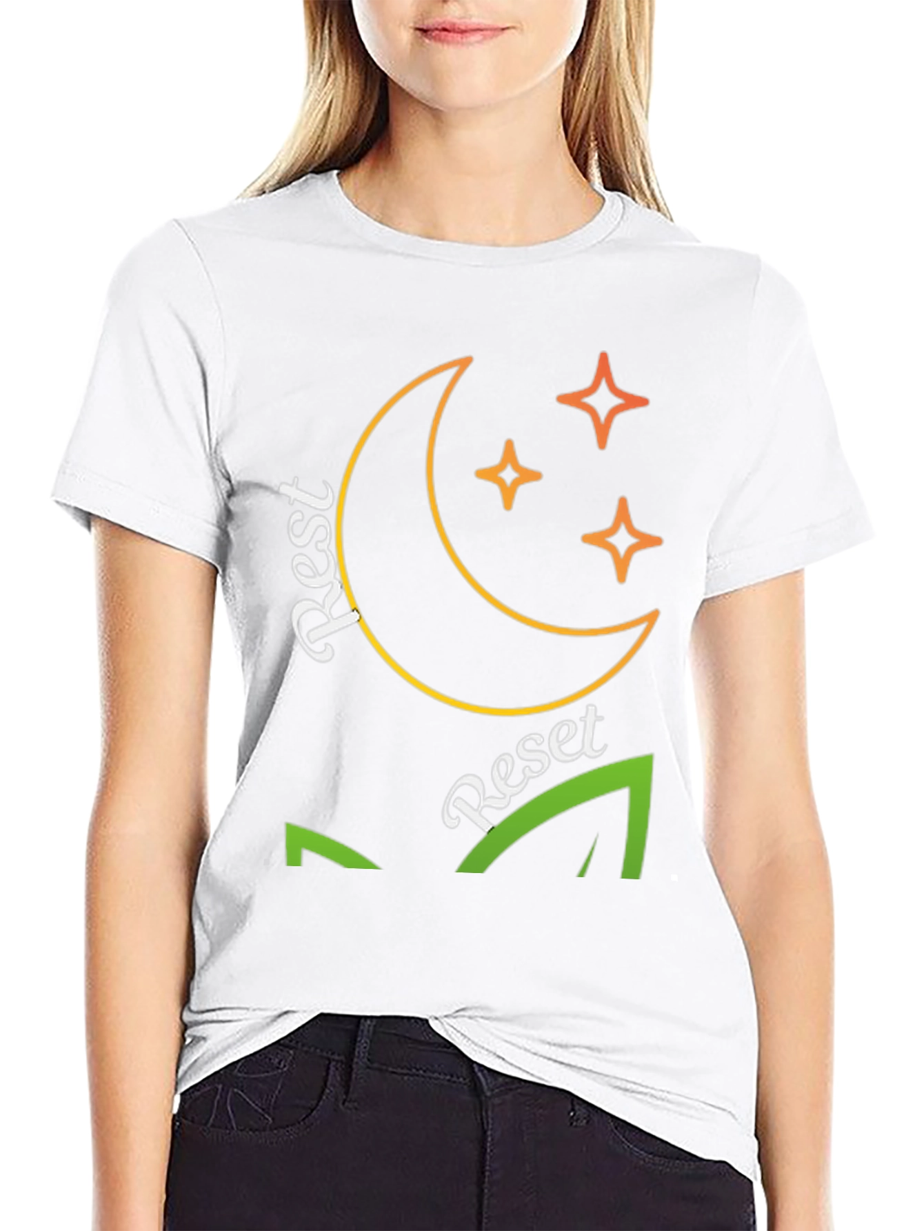 Rest Reset T-Shirt - Moon & Stars Graphic