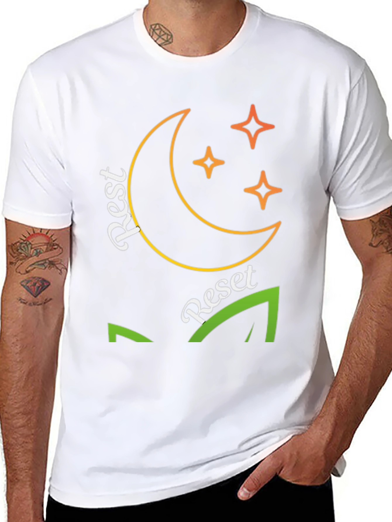 Rest Reset T-Shirt - Moon & Stars Graphic