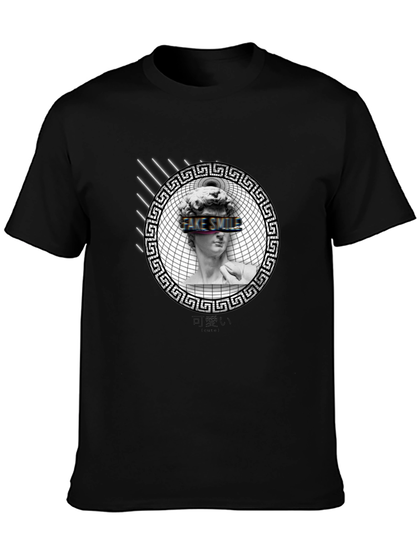 Fake Smile Graphic Print Tee - Black
