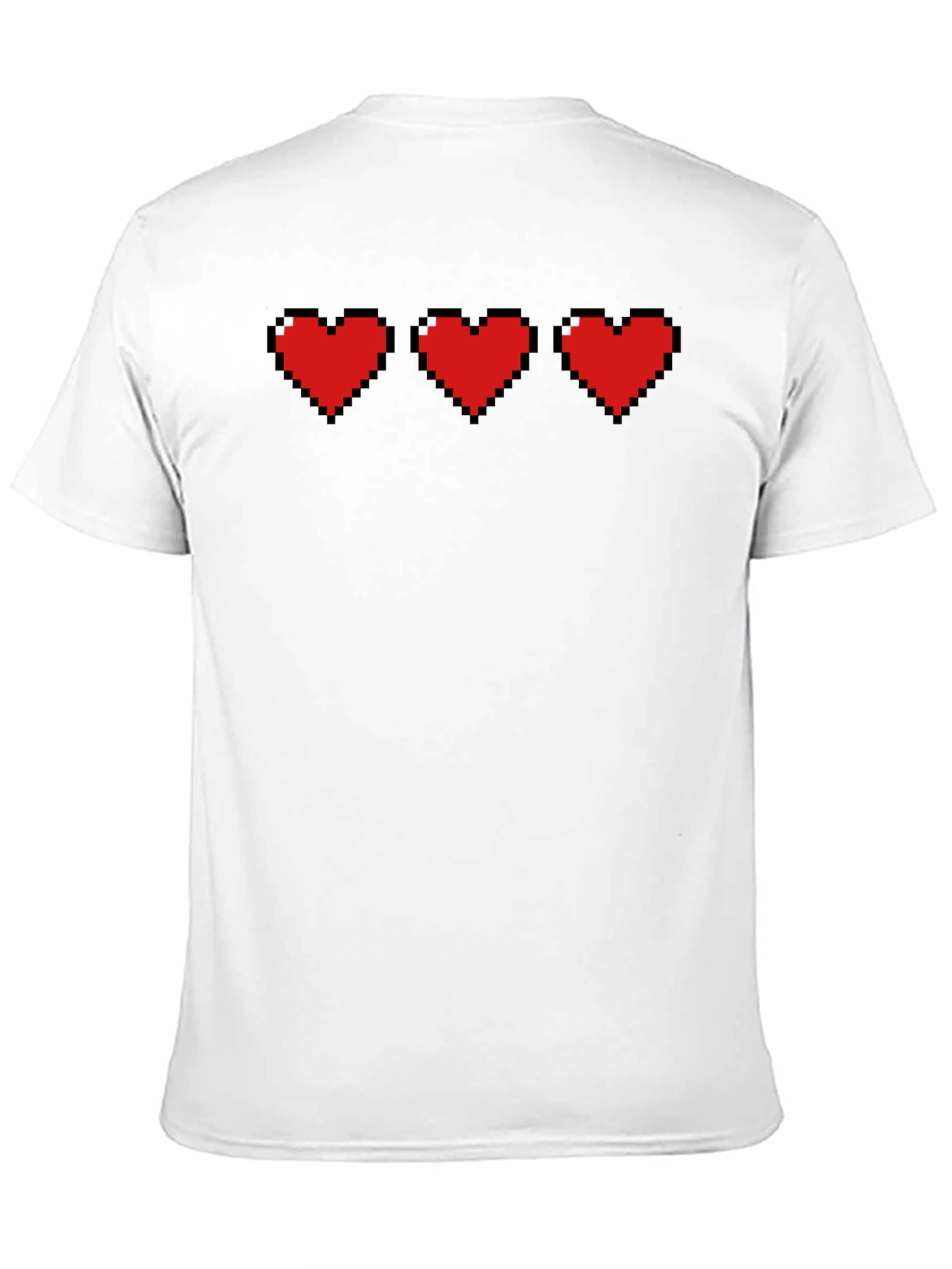 Pixel Hearts Black T-Shirt - Gamer Style