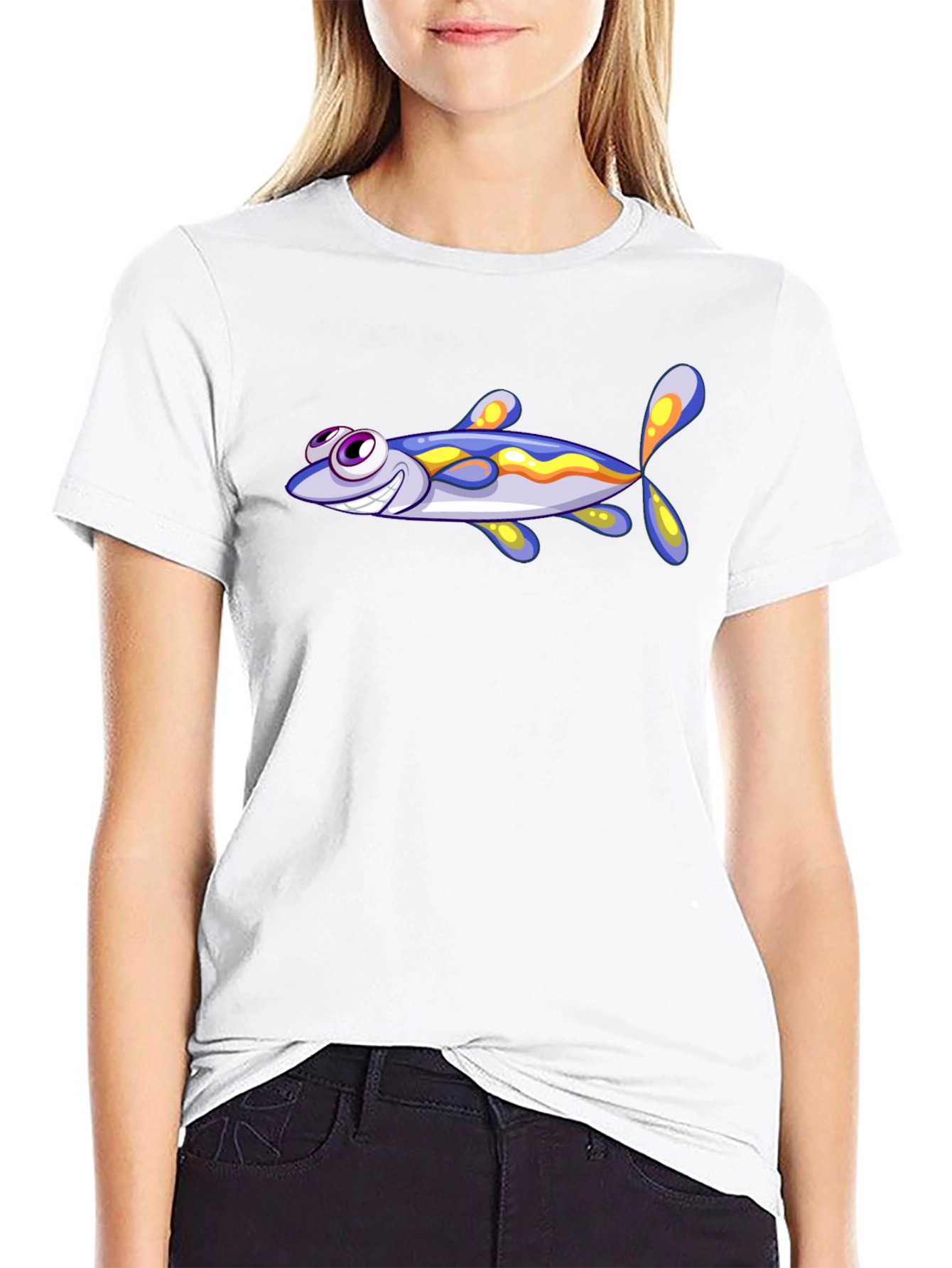 Cartoon Fish Graphic T-Shirt - Soft Cotton Blend