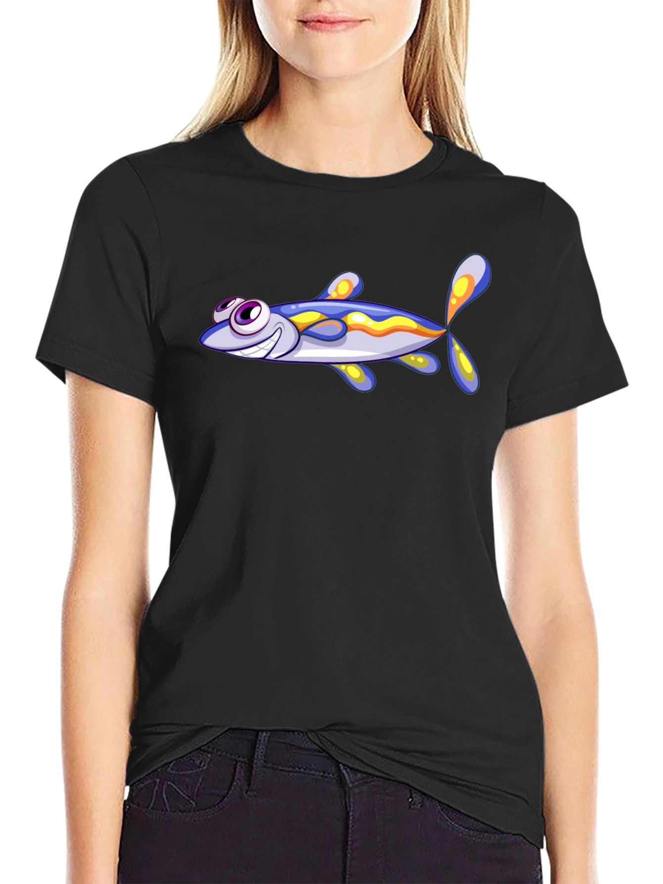 Cartoon Fish Graphic T-Shirt - Soft Cotton Blend