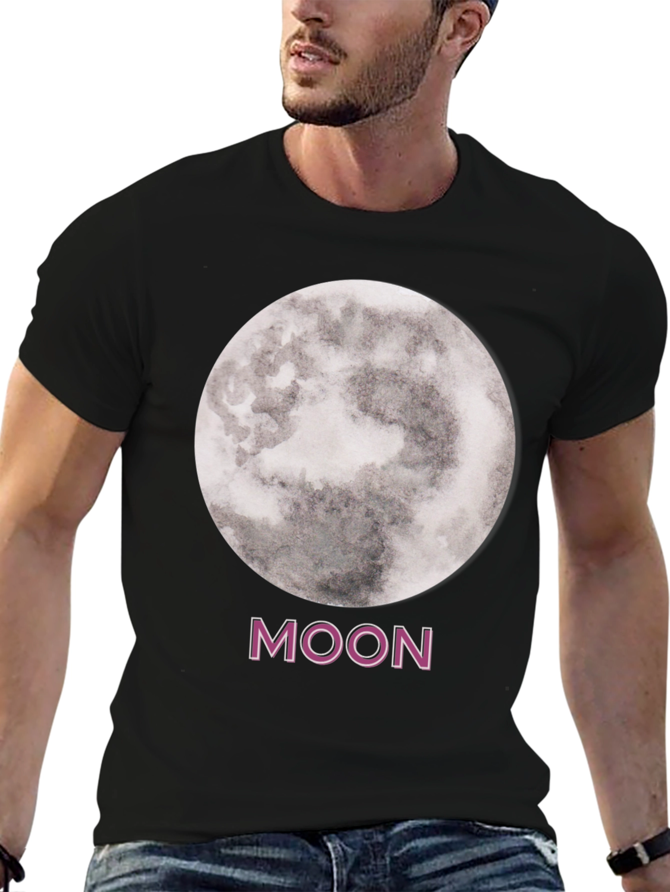 Lunar Moon Graphic Tee - Stylish Space T-Shirt