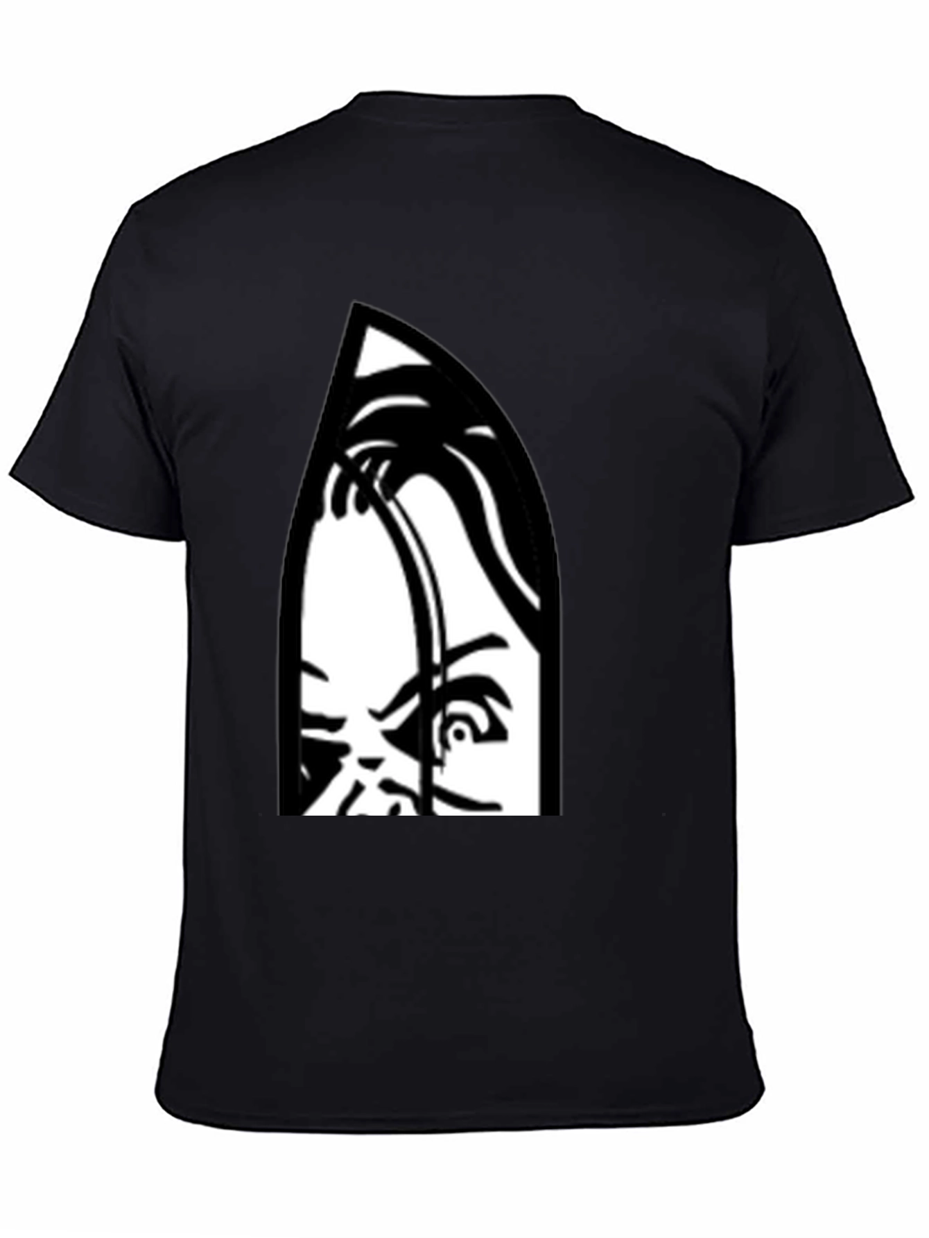 Creepy Doll Graphic Print Black T-Shirt