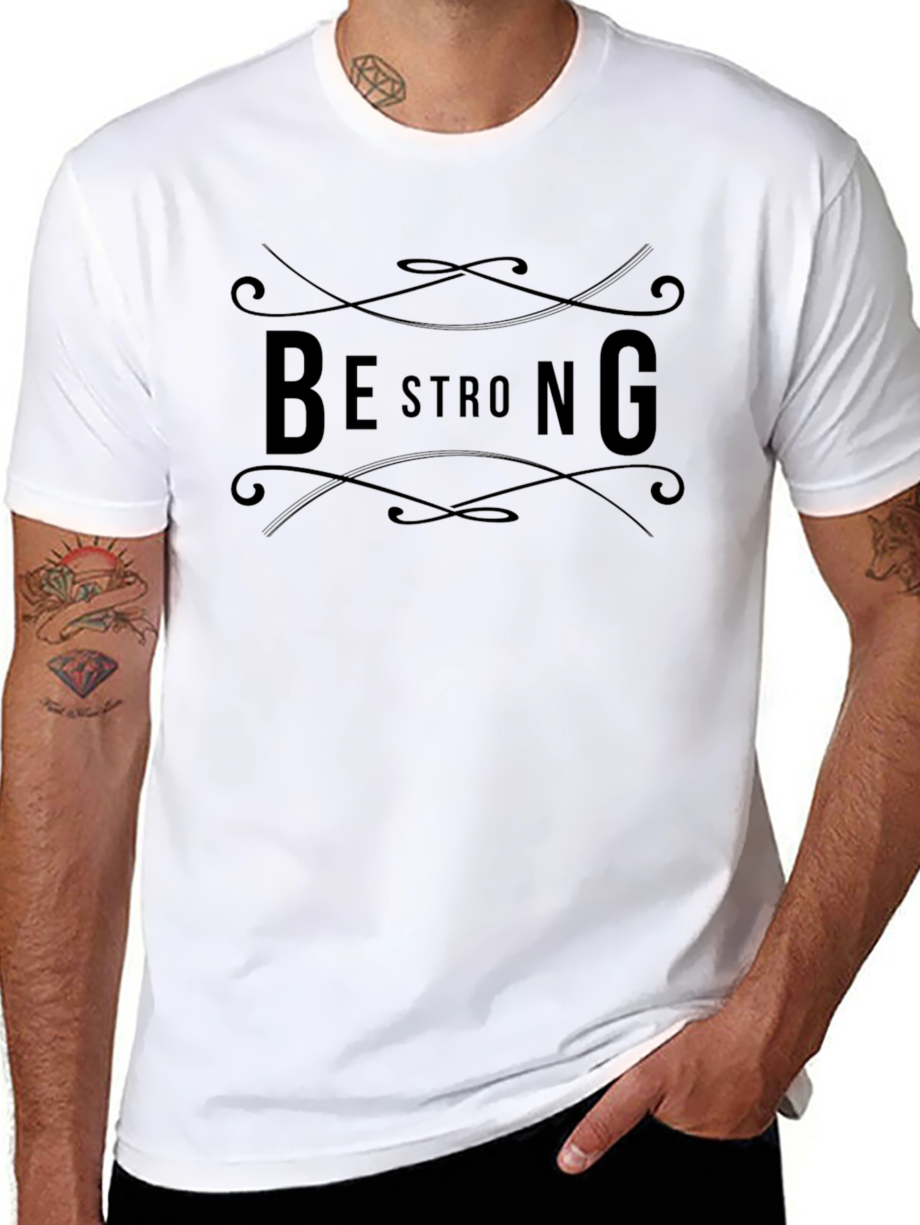 Be Strong Graphic Tee - Mens Black T-Shirt
