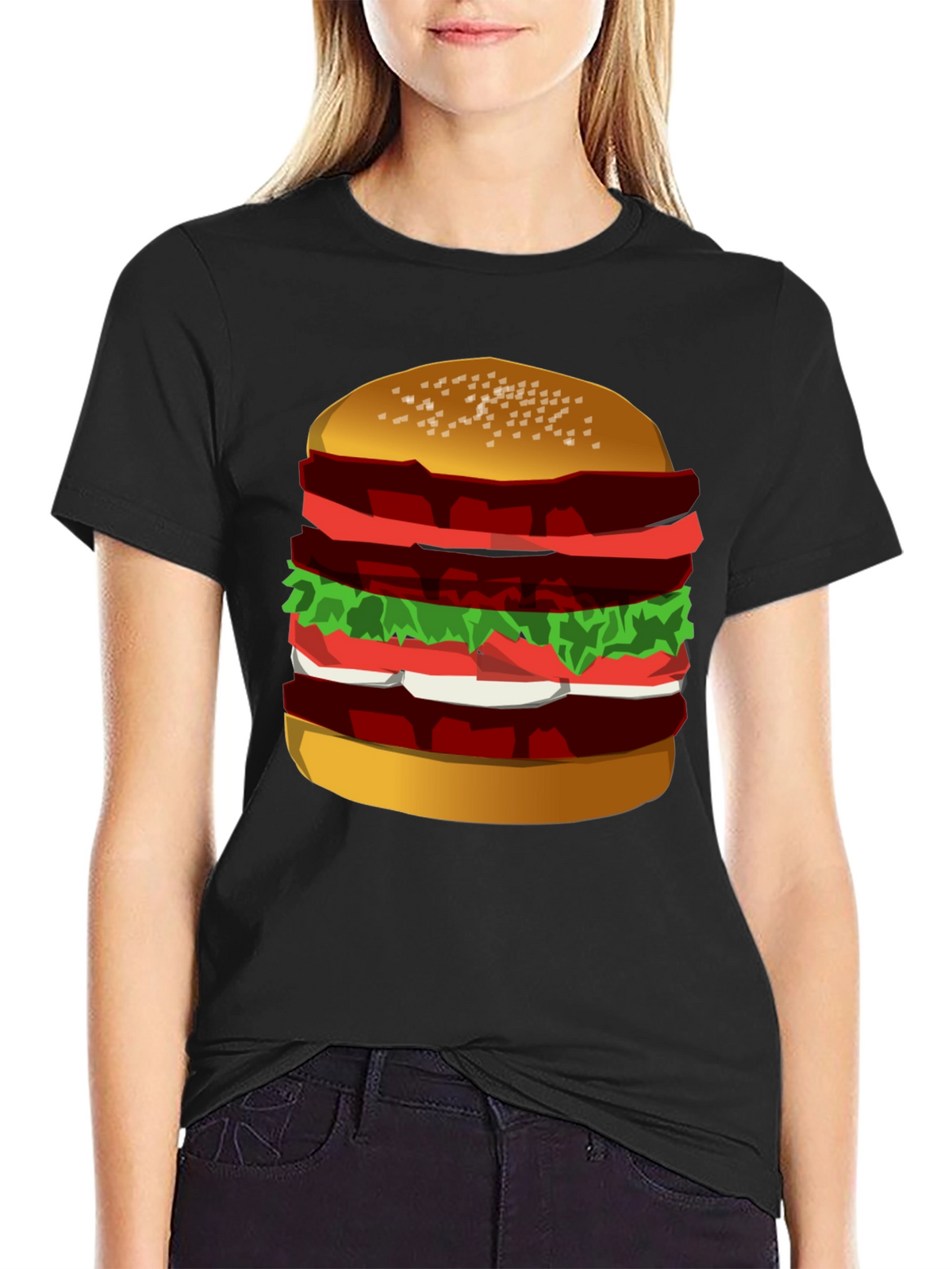 Burger Graphic Tee - Black T-Shirt
