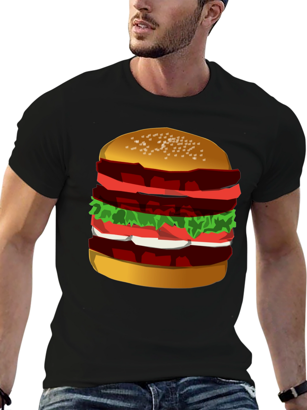 Burger Graphic Tee - Black T-Shirt