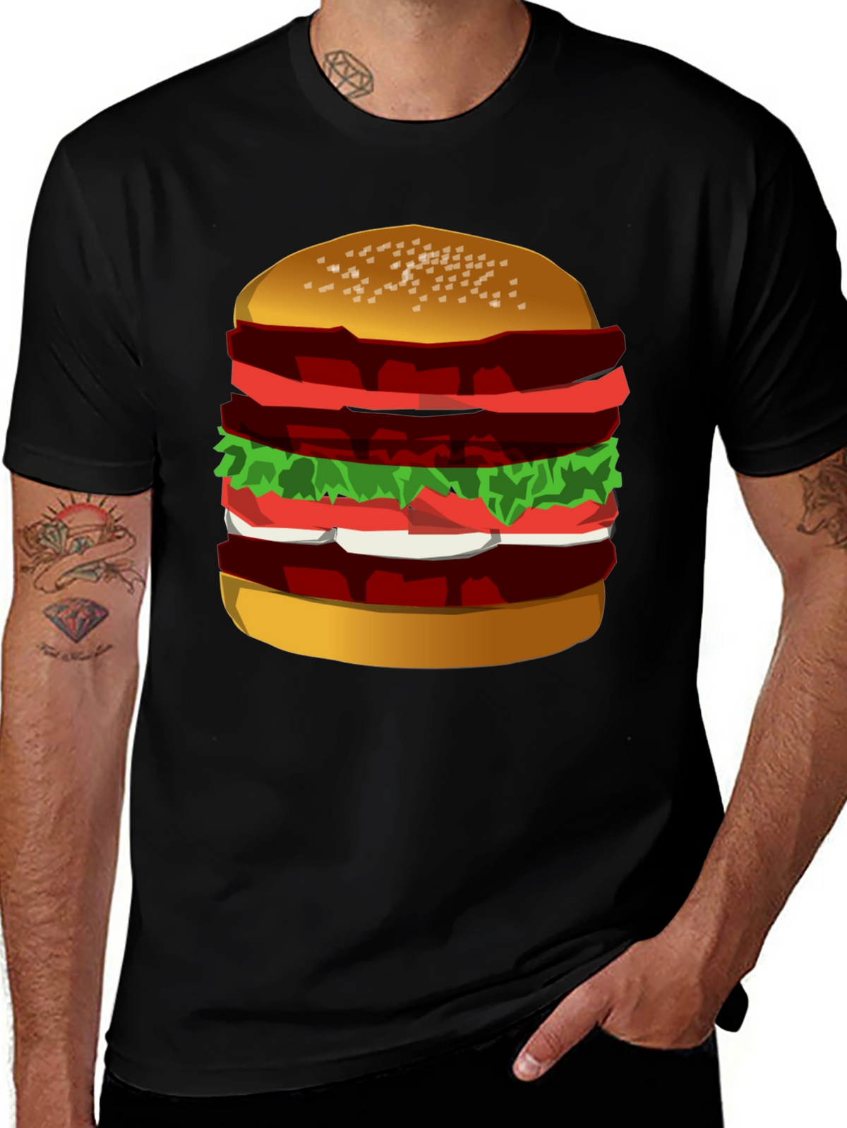 Burger Graphic Tee - Black T-Shirt