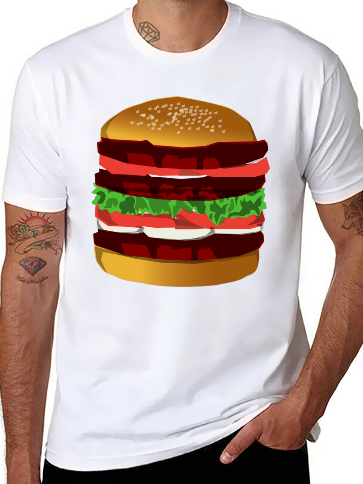 Burger Graphic Tee - Black T-Shirt