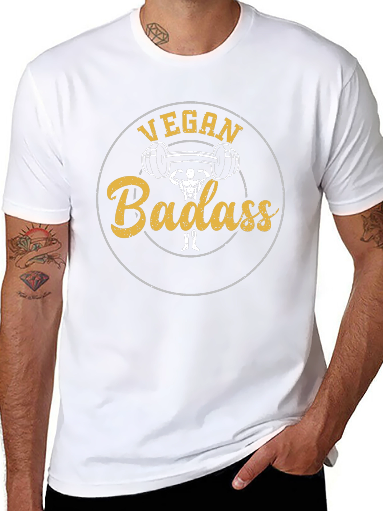 Vegan Badass T-Shirt - Weightlifting Design