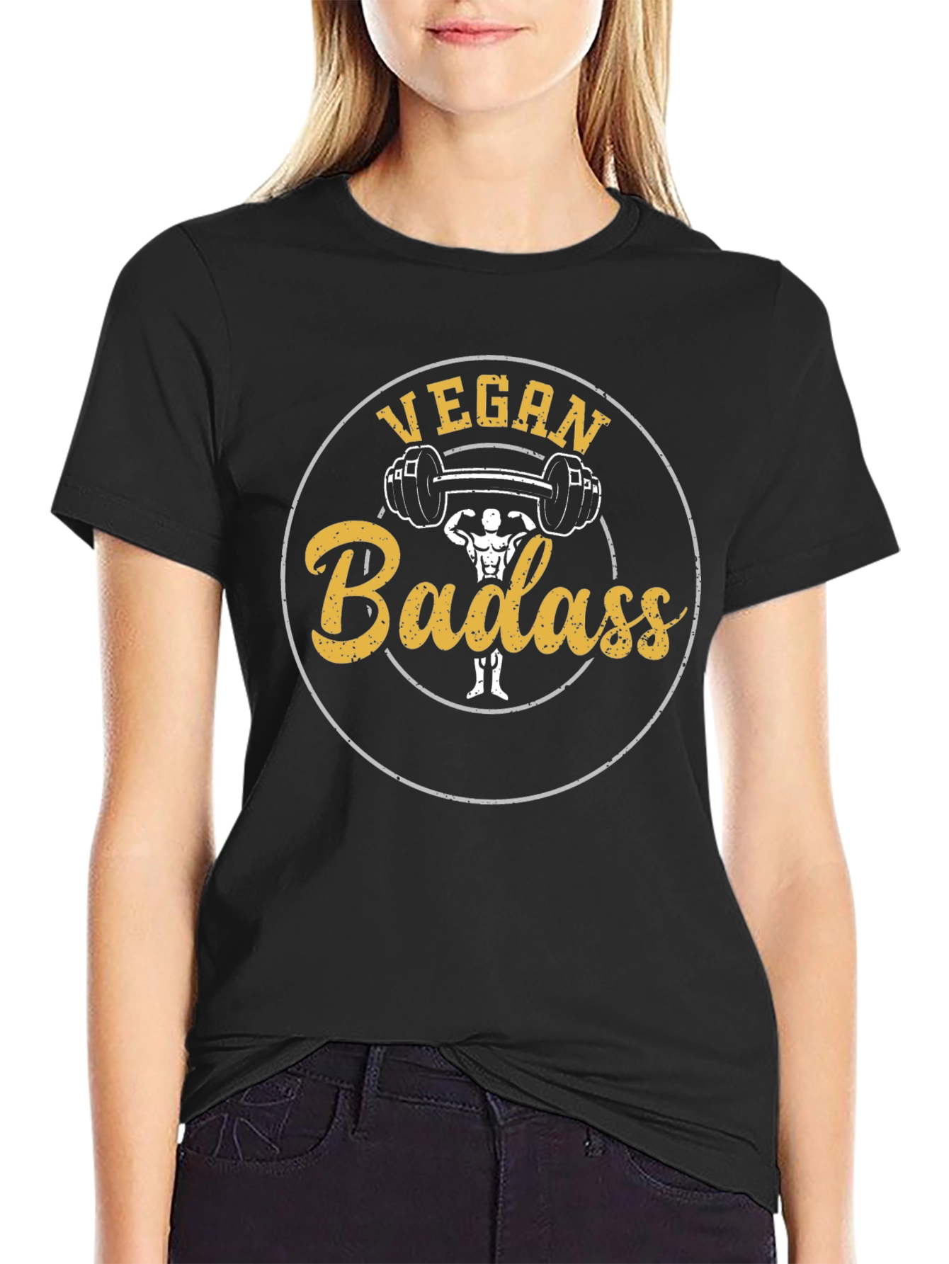 Vegan Badass T-Shirt - Weightlifting Design